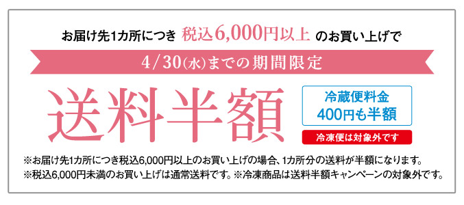 送料半額キャンペーン