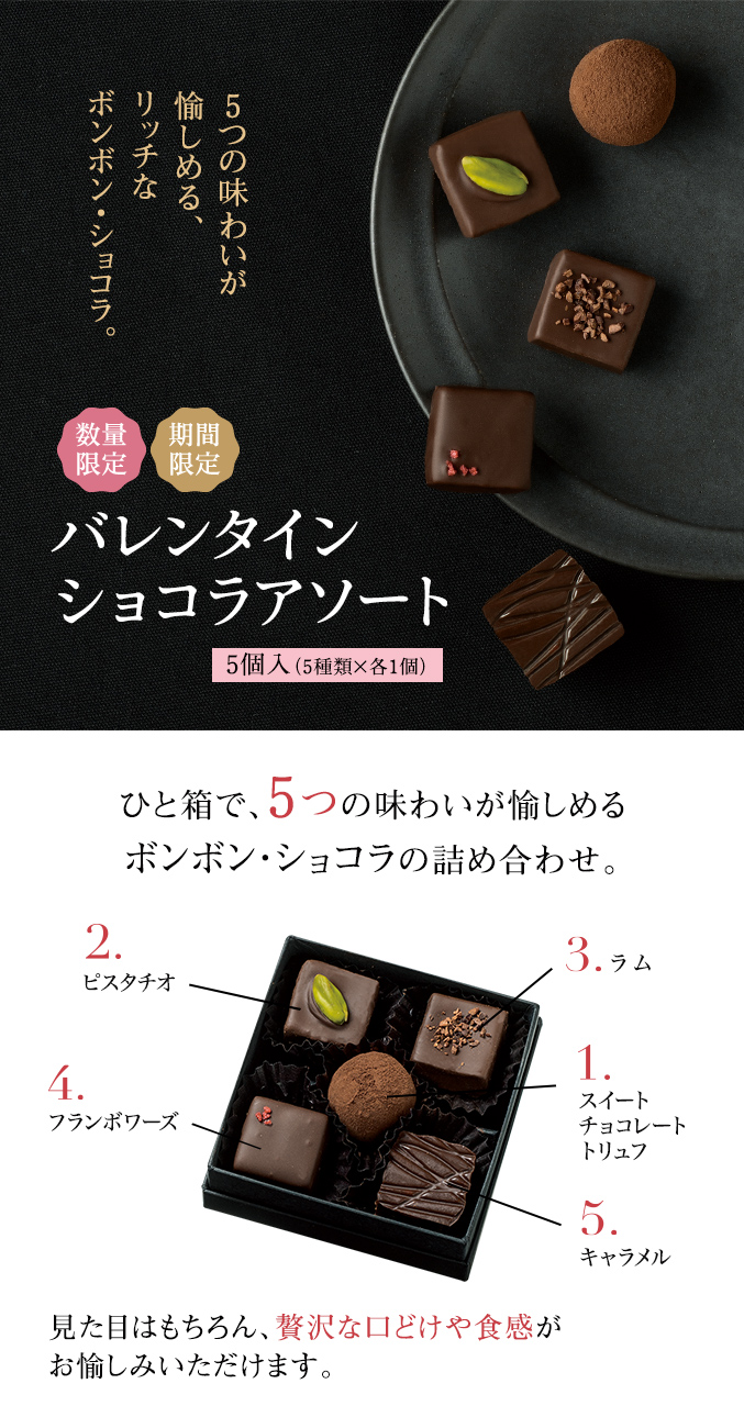 ［期間限定・数量限定］バレンタイン ショコラアソート 5個入