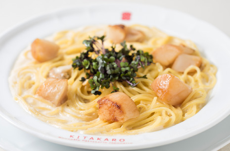 野付の帆立のスパゲティ