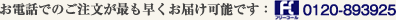 お電話でのご注文が最も早くお届け可能です:FC0120-893925